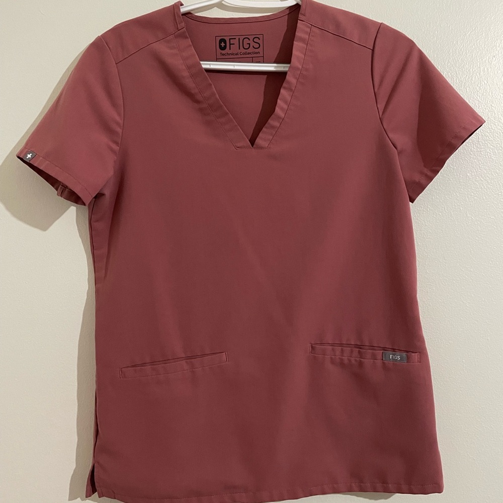FIGS Mauve set yola high waisted XS reg casma 3 pocket top XS like new worn 1x